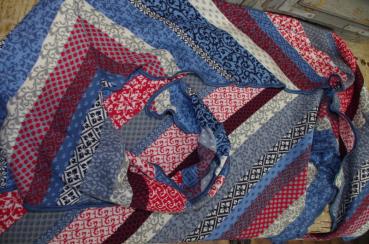 Preview: Invero Dreiecktuch Grace Ahoi, maritime Farben, Biobaumwolle, Details